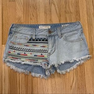 SOLD. Bullhead Low Rise Embroidered Shorts